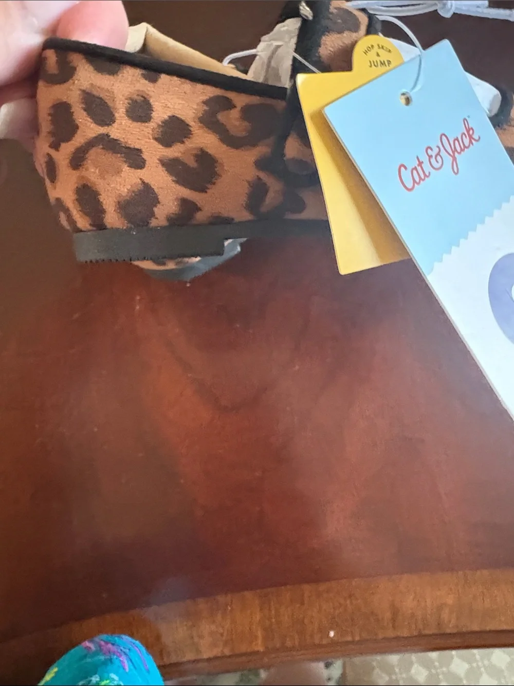 Cat & Jack Leopard Print Mary Janes - Tan and Black kids size 6